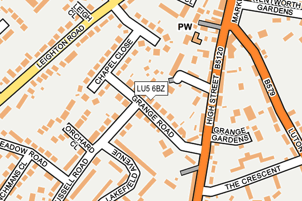 LU5 6BZ map - OS OpenMap – Local (Ordnance Survey)