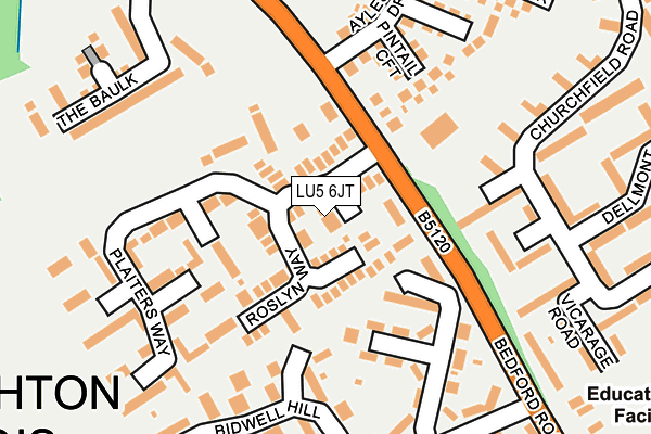 LU5 6JT map - OS OpenMap – Local (Ordnance Survey)