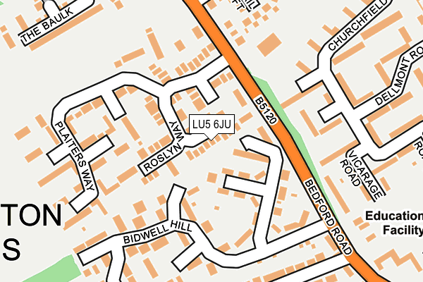 LU5 6JU map - OS OpenMap – Local (Ordnance Survey)