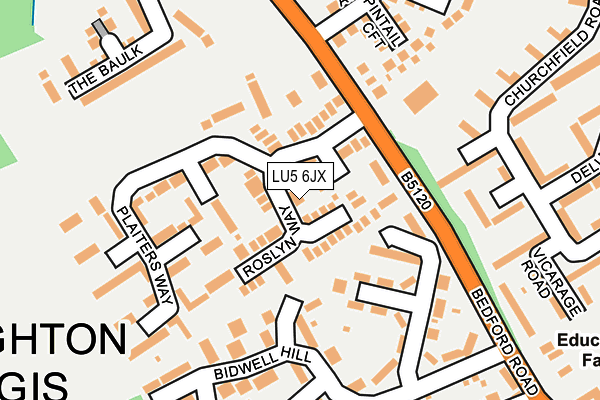 LU5 6JX map - OS OpenMap – Local (Ordnance Survey)