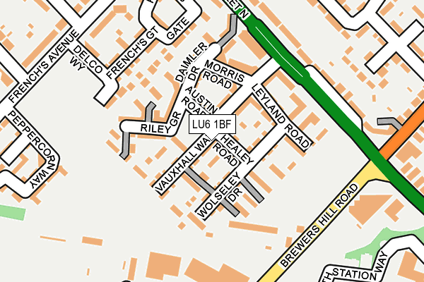 LU6 1BF map - OS OpenMap – Local (Ordnance Survey)