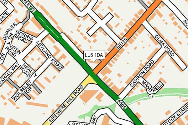 LU6 1DA map - OS OpenMap – Local (Ordnance Survey)