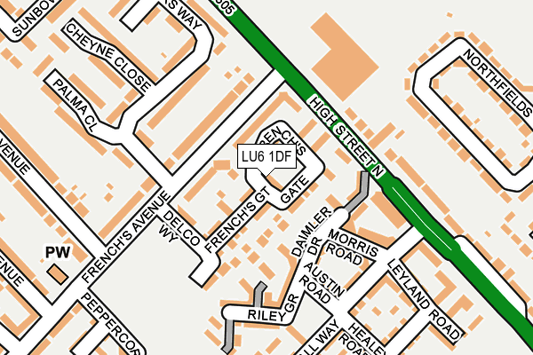 LU6 1DF map - OS OpenMap – Local (Ordnance Survey)