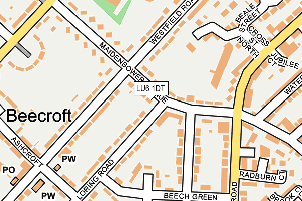 LU6 1DT map - OS OpenMap – Local (Ordnance Survey)