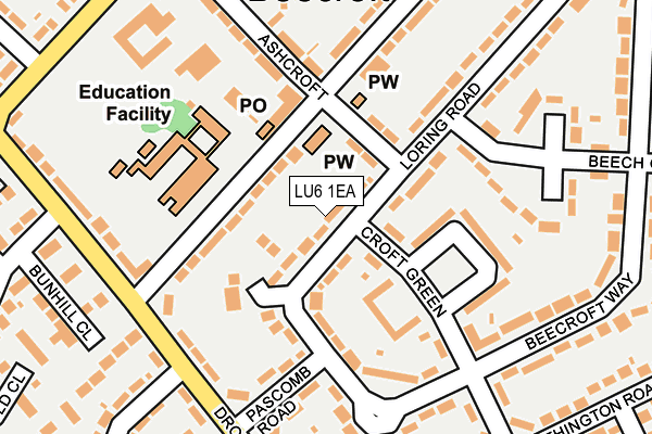 LU6 1EA map - OS OpenMap – Local (Ordnance Survey)