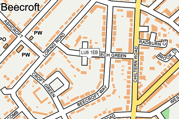 LU6 1EB map - OS OpenMap – Local (Ordnance Survey)