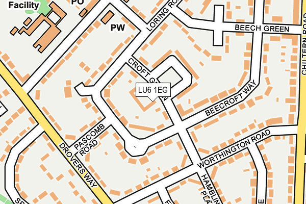 LU6 1EG map - OS OpenMap – Local (Ordnance Survey)