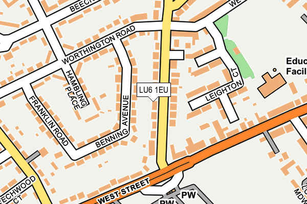 LU6 1EU map - OS OpenMap – Local (Ordnance Survey)