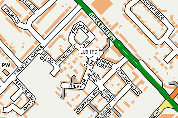 LU6 1FD map - OS OpenMap – Local (Ordnance Survey)