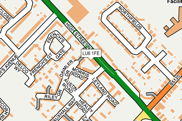 LU6 1FE map - OS OpenMap – Local (Ordnance Survey)