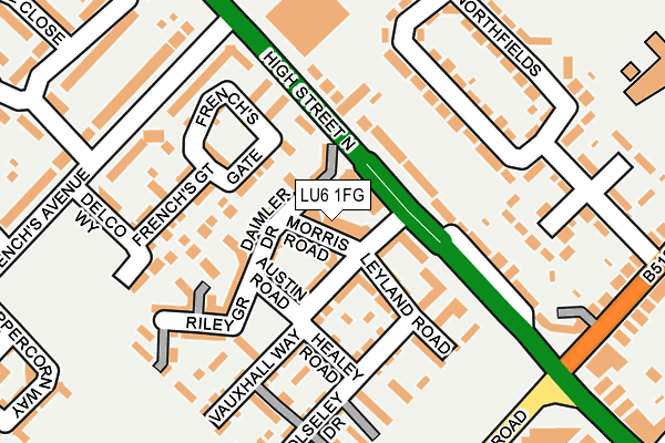 LU6 1FG map - OS OpenMap – Local (Ordnance Survey)