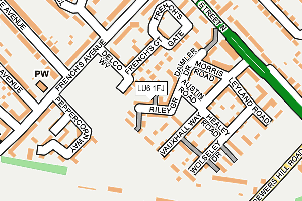 LU6 1FJ map - OS OpenMap – Local (Ordnance Survey)