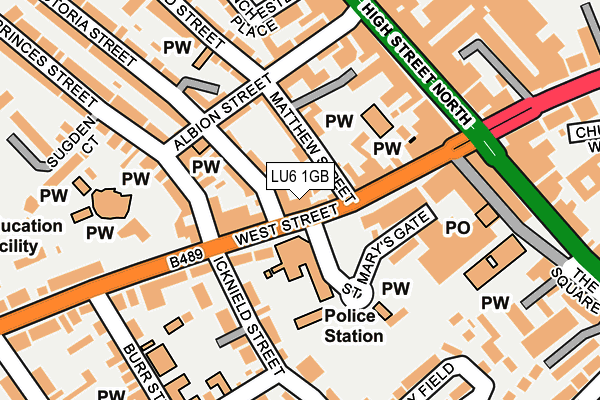 LU6 1GB map - OS OpenMap – Local (Ordnance Survey)