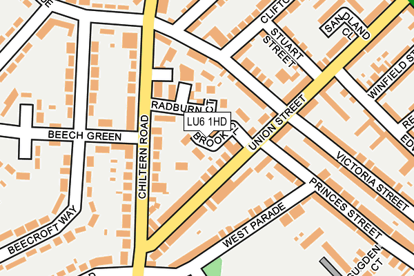 LU6 1HD map - OS OpenMap – Local (Ordnance Survey)
