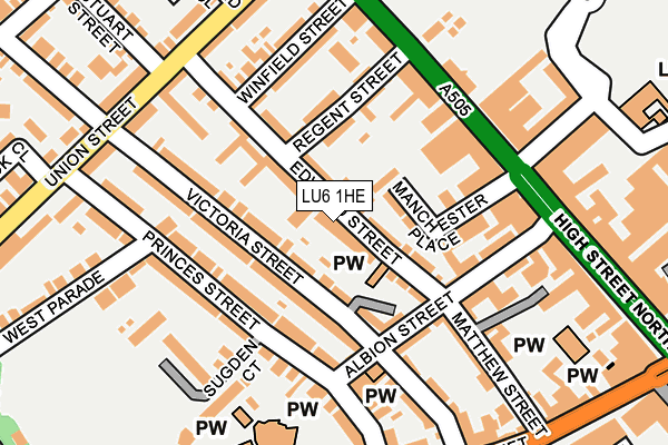 LU6 1HE map - OS OpenMap – Local (Ordnance Survey)