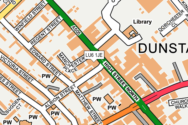 LU6 1JE map - OS OpenMap – Local (Ordnance Survey)