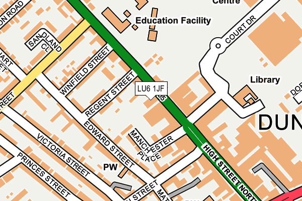 LU6 1JF map - OS OpenMap – Local (Ordnance Survey)