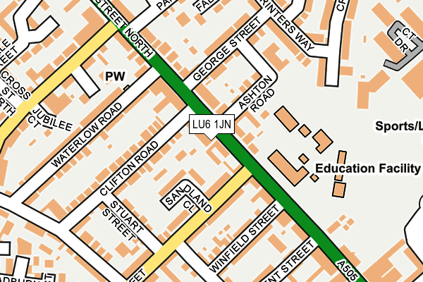 LU6 1JN map - OS OpenMap – Local (Ordnance Survey)