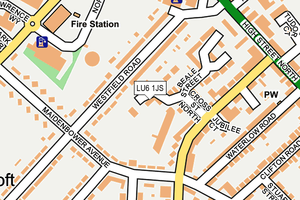 LU6 1JS map - OS OpenMap – Local (Ordnance Survey)