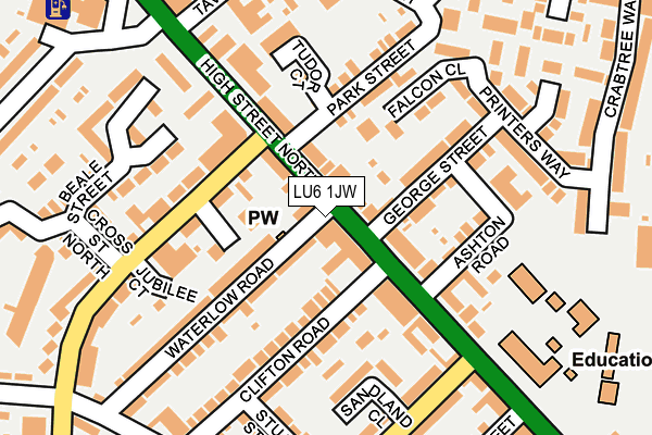 LU6 1JW map - OS OpenMap – Local (Ordnance Survey)