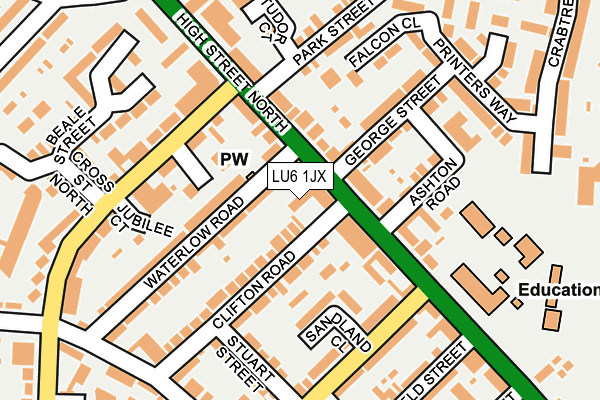 LU6 1JX map - OS OpenMap – Local (Ordnance Survey)