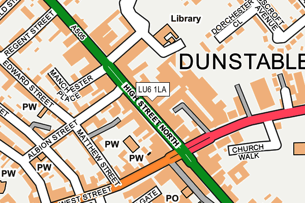 LU6 1LA map - OS OpenMap – Local (Ordnance Survey)