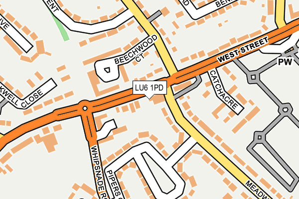 LU6 1PD map - OS OpenMap – Local (Ordnance Survey)