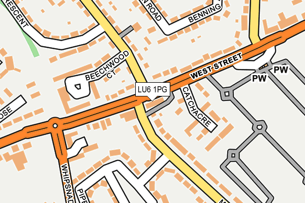 LU6 1PG map - OS OpenMap – Local (Ordnance Survey)