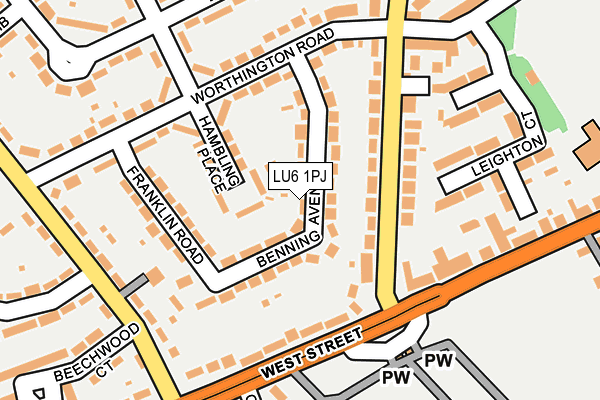 LU6 1PJ map - OS OpenMap – Local (Ordnance Survey)