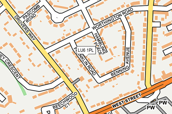 LU6 1PL map - OS OpenMap – Local (Ordnance Survey)