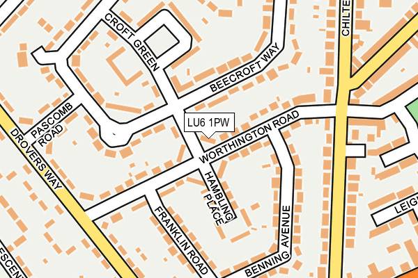 LU6 1PW map - OS OpenMap – Local (Ordnance Survey)