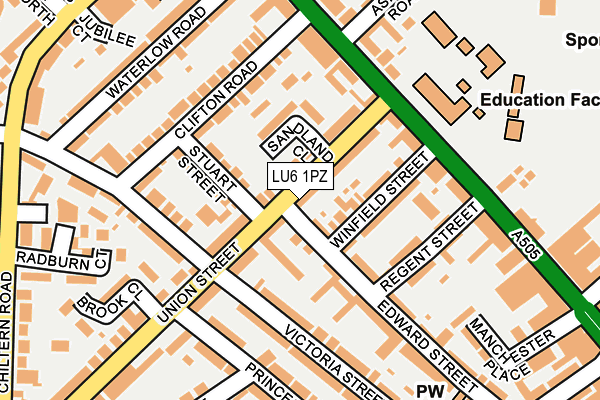 LU6 1PZ map - OS OpenMap – Local (Ordnance Survey)