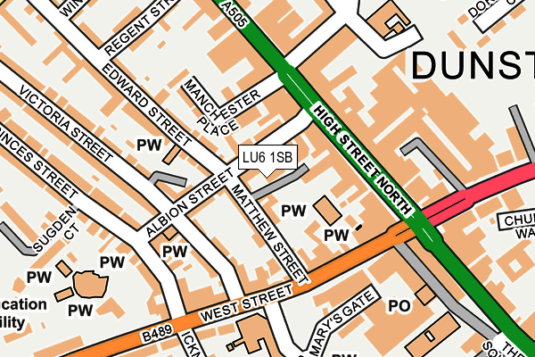 LU6 1SB map - OS OpenMap – Local (Ordnance Survey)