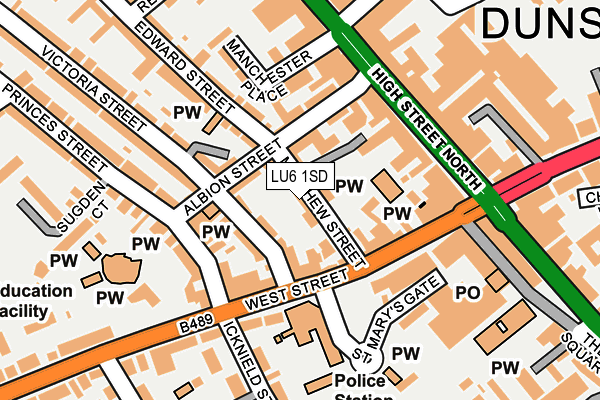 LU6 1SD map - OS OpenMap – Local (Ordnance Survey)