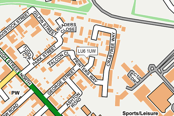 LU6 1UW map - OS OpenMap – Local (Ordnance Survey)