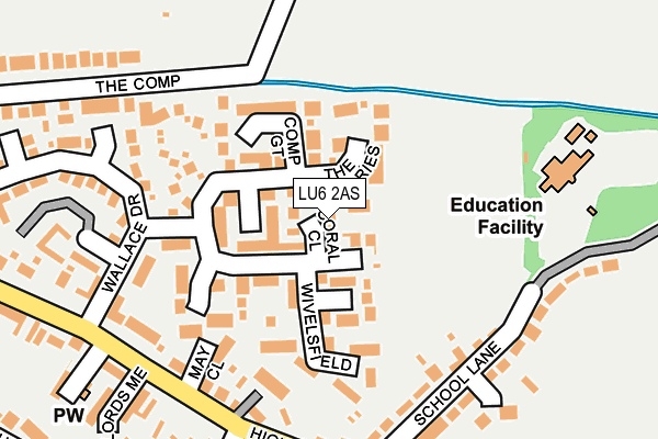 LU6 2AS map - OS OpenMap – Local (Ordnance Survey)