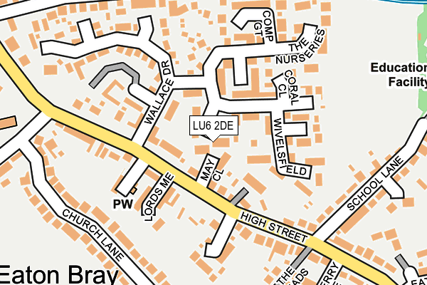 LU6 2DE map - OS OpenMap – Local (Ordnance Survey)