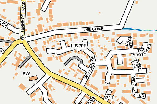LU6 2DF map - OS OpenMap – Local (Ordnance Survey)