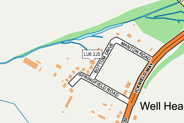 LU6 2JS map - OS OpenMap – Local (Ordnance Survey)