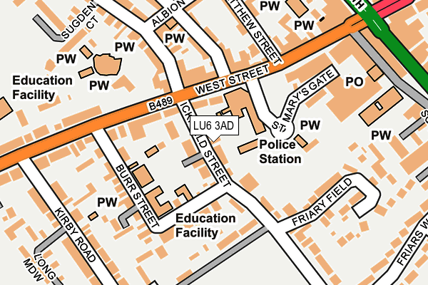 LU6 3AD map - OS OpenMap – Local (Ordnance Survey)