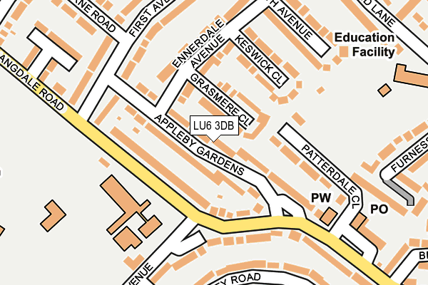 LU6 3DB map - OS OpenMap – Local (Ordnance Survey)