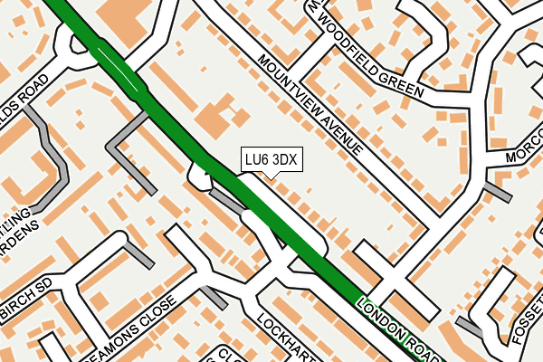 LU6 3DX map - OS OpenMap – Local (Ordnance Survey)