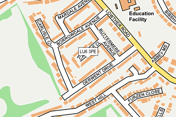 LU6 3PE map - OS OpenMap – Local (Ordnance Survey)