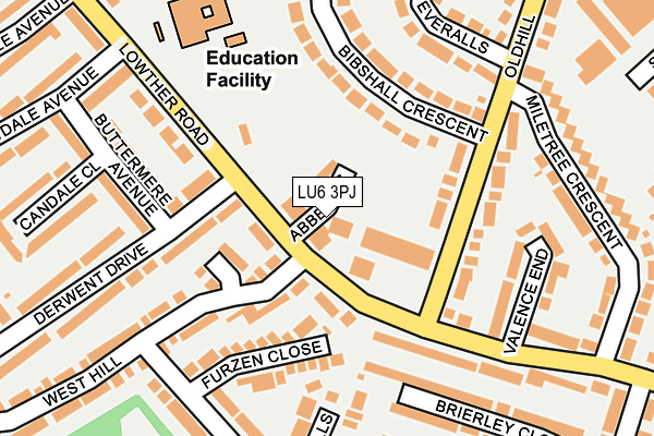 LU6 3PJ map - OS OpenMap – Local (Ordnance Survey)