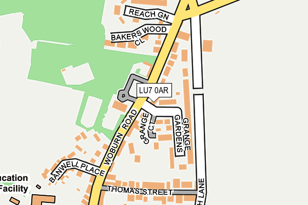 LU7 0AR map - OS OpenMap – Local (Ordnance Survey)