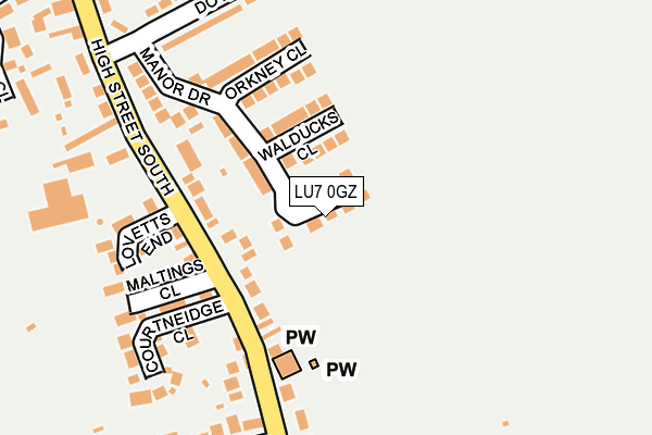 LU7 0GZ map - OS OpenMap – Local (Ordnance Survey)