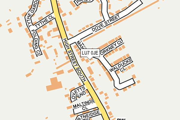 LU7 0JE map - OS OpenMap – Local (Ordnance Survey)