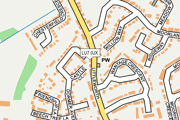 LU7 0JX map - OS OpenMap – Local (Ordnance Survey)