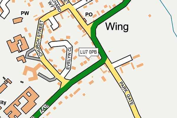 LU7 0PB map - OS OpenMap – Local (Ordnance Survey)
