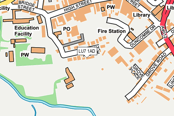 LU7 1AD map - OS OpenMap – Local (Ordnance Survey)